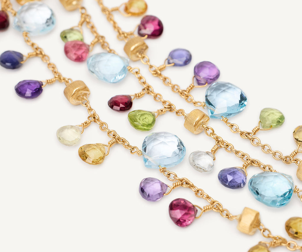 PARADISE 18K Yellow Gold 3-Strand Gemstone Bracelet, Topaz Accents BB2593_MIX01T_Y_02