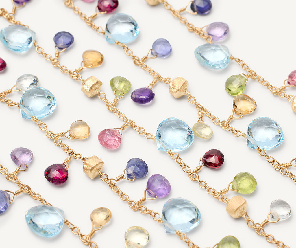 PARADISE 18K Yellow Gold 5-Strand Gemstone Bracelet, Topaz Accents BB2598_MIX01T_Y_02