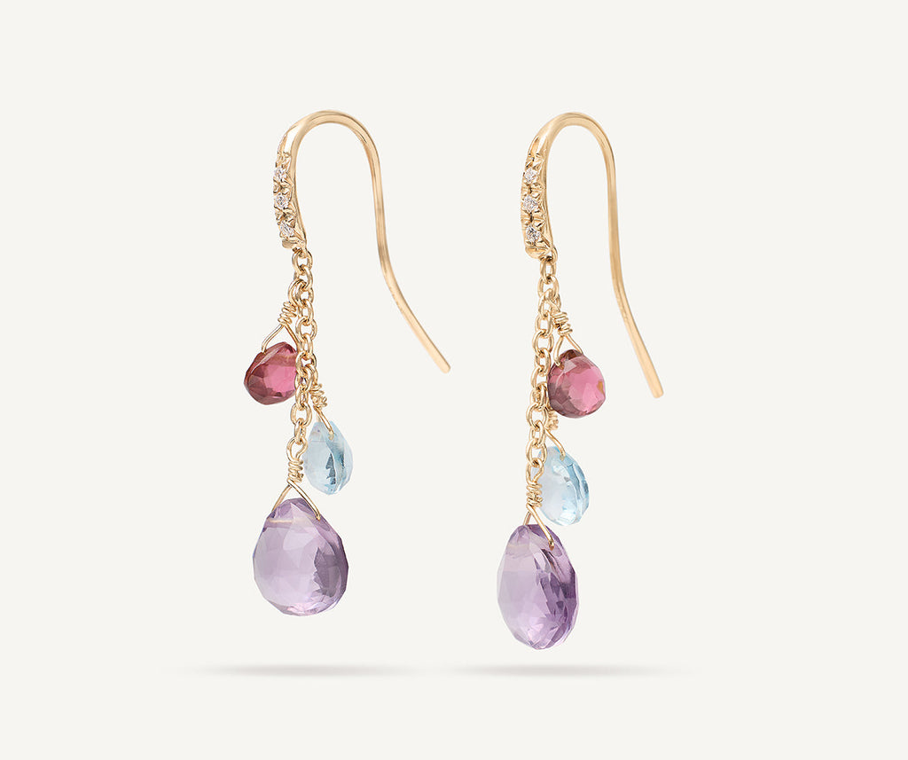 PARADISE 18K Yellow Gold Gemstone Earrings With Diamonds, Amethyst Accents OB1742-AB_MIX01A_Y_02