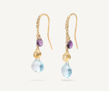 PARADISE 18K Yellow Gold Gemstone Earrings With Diamonds, Blue Topaz Accents OB1742-AB_MIX01T_Y_02