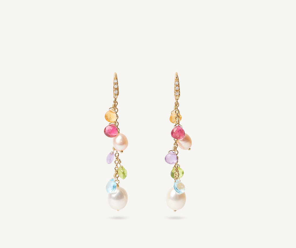 PARADISE 18K Yellow Gold Gemstone Earrings with Freshwater Pearls & Diamond Accent OB1777-AB_MIX114_Y_02