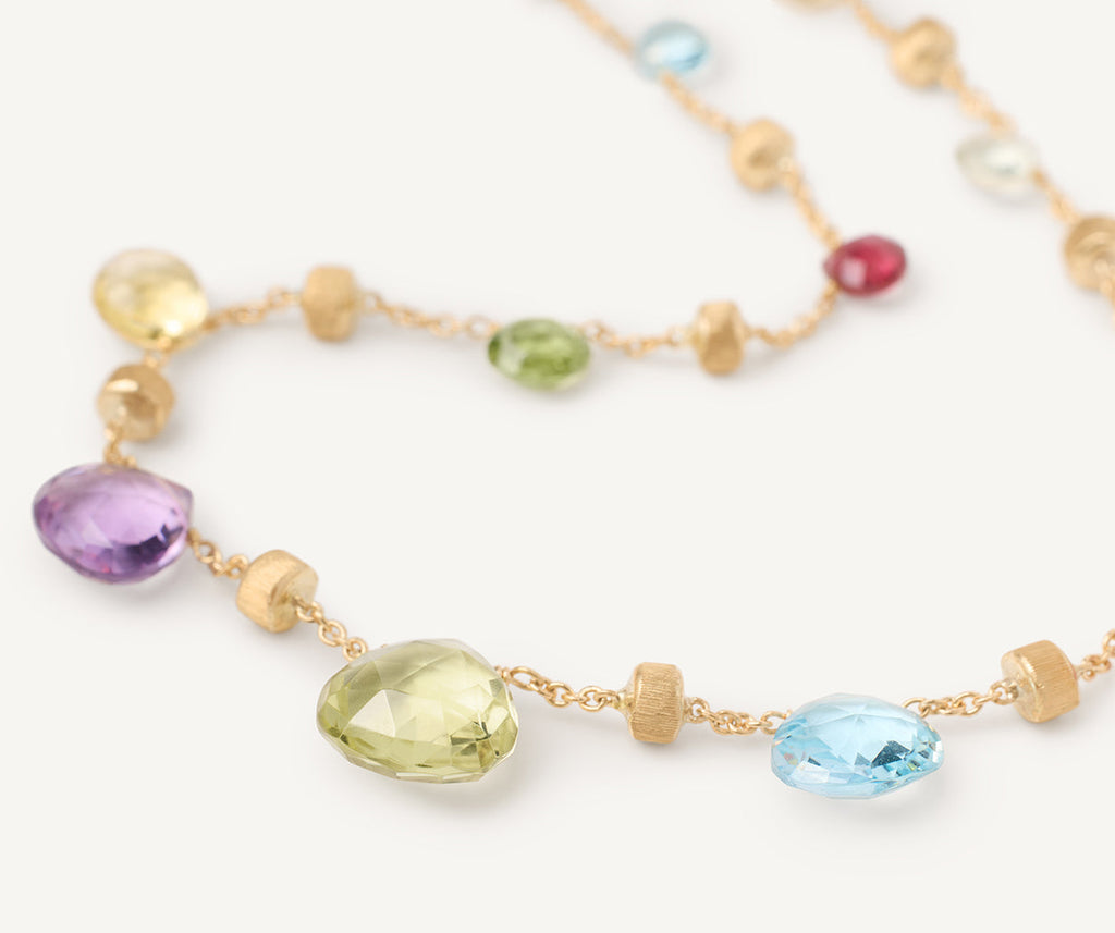 PARADISE 18K Yellow Gold Gemstone Graduated Necklace CB1865_MIX01_Y_02