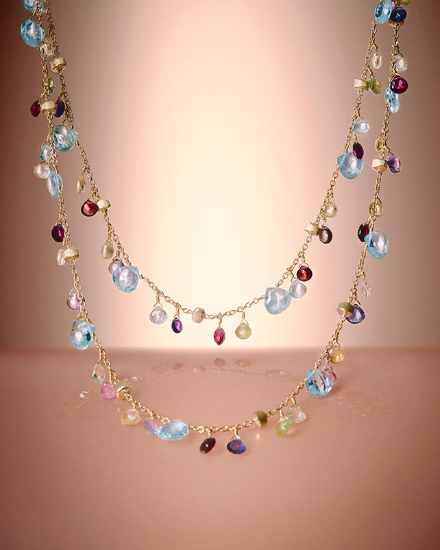 PARADISE 18K Yellow Gold Gemstone Necklace, Long CB2585_MIX01T_Y_02