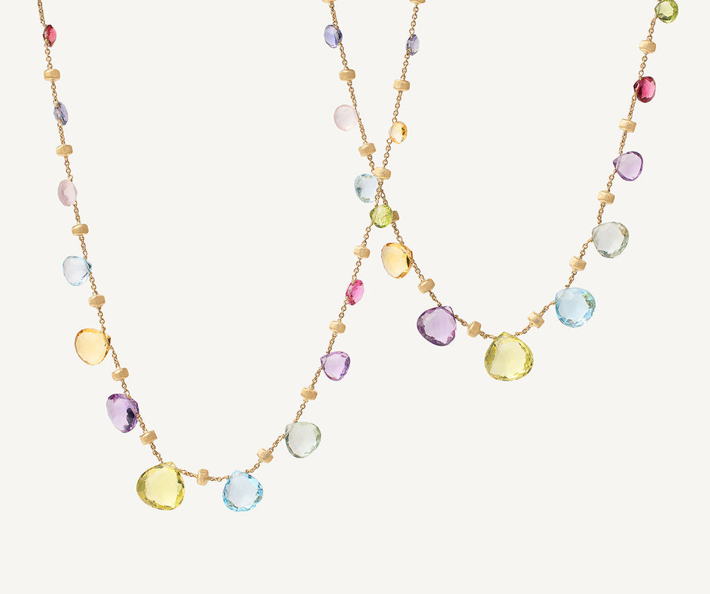 PARADISE 18K Yellow Gold Graduated Gemstone Necklace, Long CB1871_MIX01_Y_02