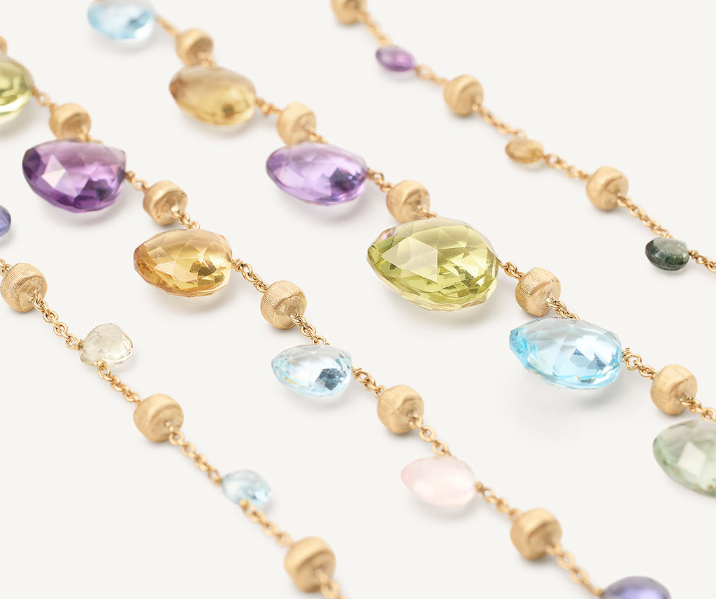 PARADISE 18K Yellow Gold Graduated Gemstone Necklace, Long CB1871_MIX01_Y_02