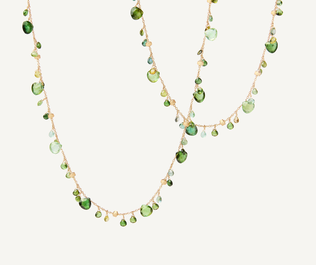 PARADISE 18K Yellow Gold Green Tourmaline Long Necklace CB2585_TV01_Y_02