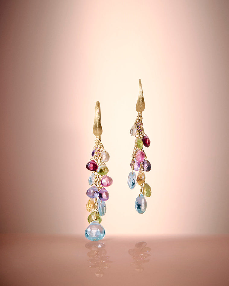 PARADISE 18K Yellow Gold Multi-Strand Gemstone Earrings OB1753-A_MIX01T_Y_02