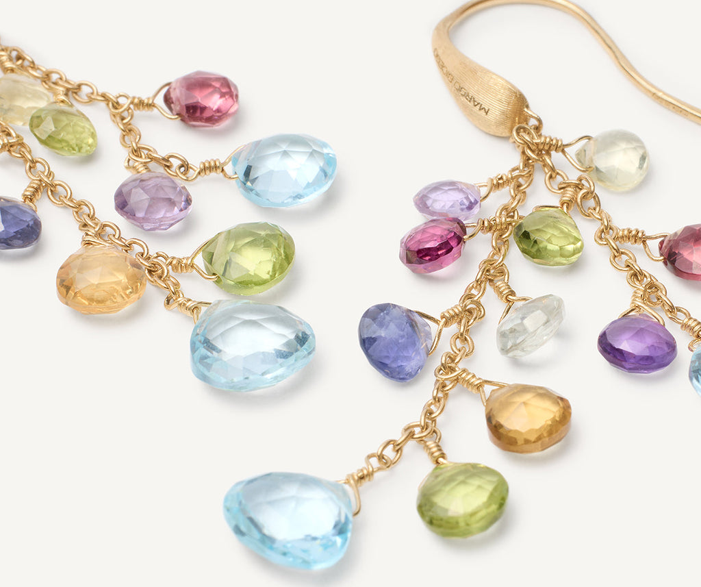 PARADISE 18K Yellow Gold Multi-Strand Gemstone Earrings OB1753-A_MIX01T_Y_02