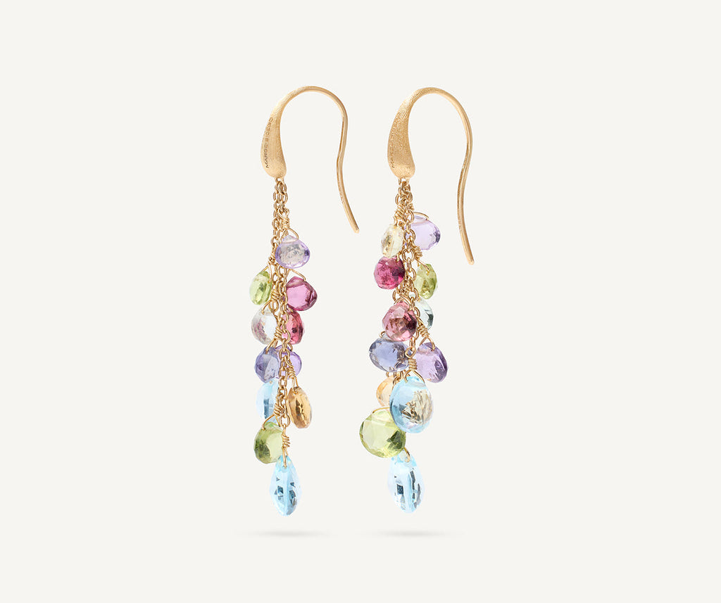 PARADISE 18K Yellow Gold Multi-Strand Gemstone Earrings OB1753-A_MIX01T_Y_02