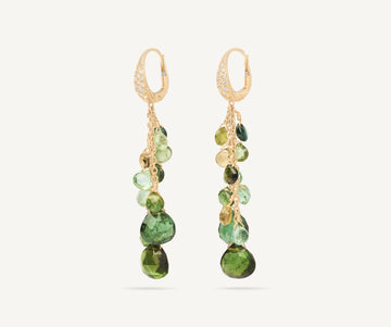 PARADISE 18K Yellow Gold Multi-Strand Green Tourmaline Earrings and Diamond Accent OB1753-MB_TV01_Y_02