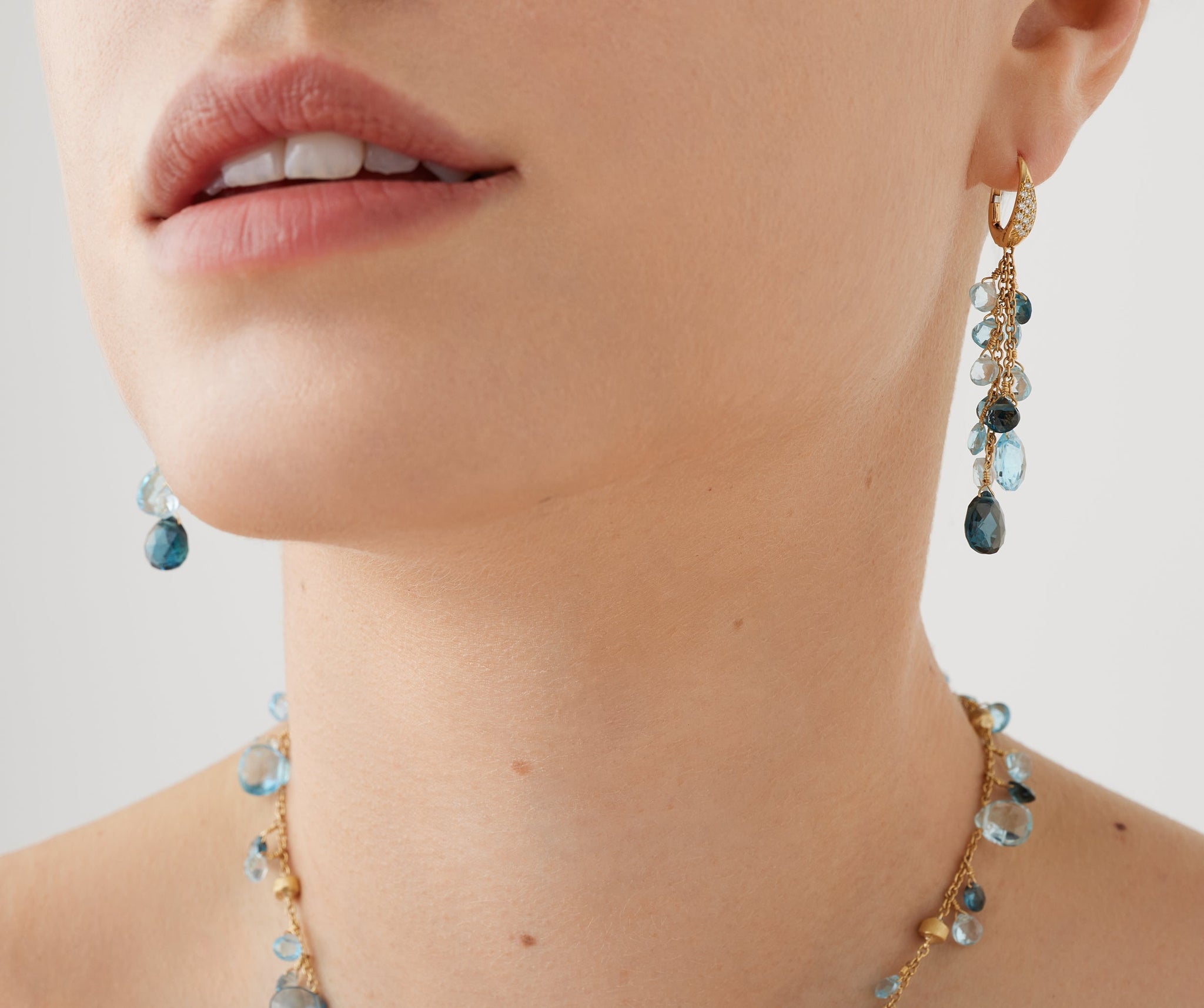 18K Yellow Gold Statement Topaz Wrap Hoops – Marco Bicego