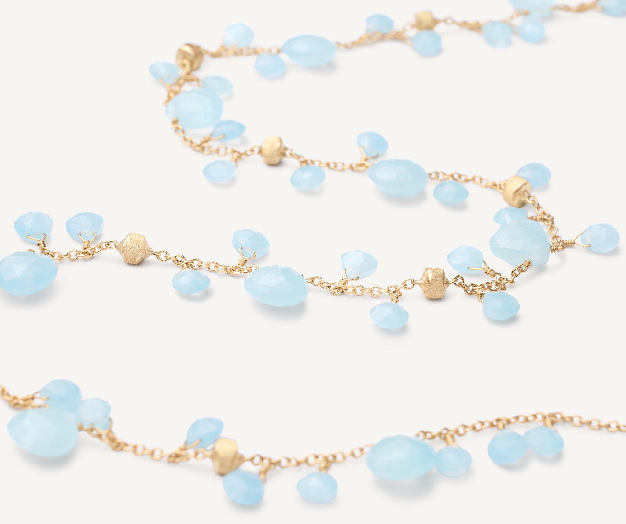 18K Yellow Gold Single-Strand Aquamarine Necklace – Marco Bicego