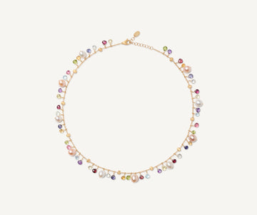 PARADISE 18K Yellow Gold Single-Strand Gemstone Necklace With Freshwater Pearls CB2584-E_MIX114_Y_02