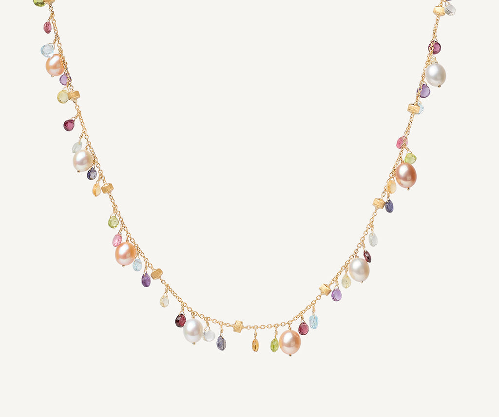 PARADISE 18K Yellow Gold Single-Strand Gemstone Necklace With Freshwater Pearls CB2584-E_MIX114_Y_02