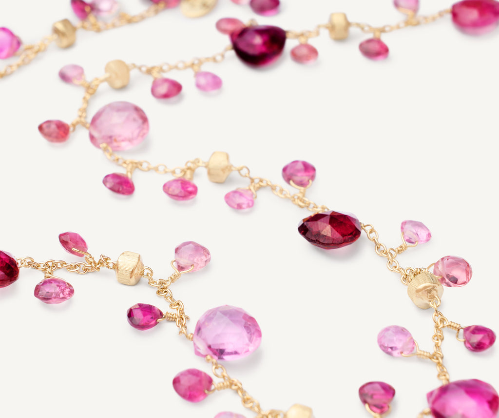 PARADISE 18K Yellow Gold Single-Strand Pink Tourmalines Necklace CB2584-E_TR01_Y_02