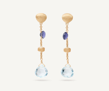 PARADISE 18K Yellow Gold Single-Strand Topaz & Iolite Earrings OB1554_MIX240_Y_02