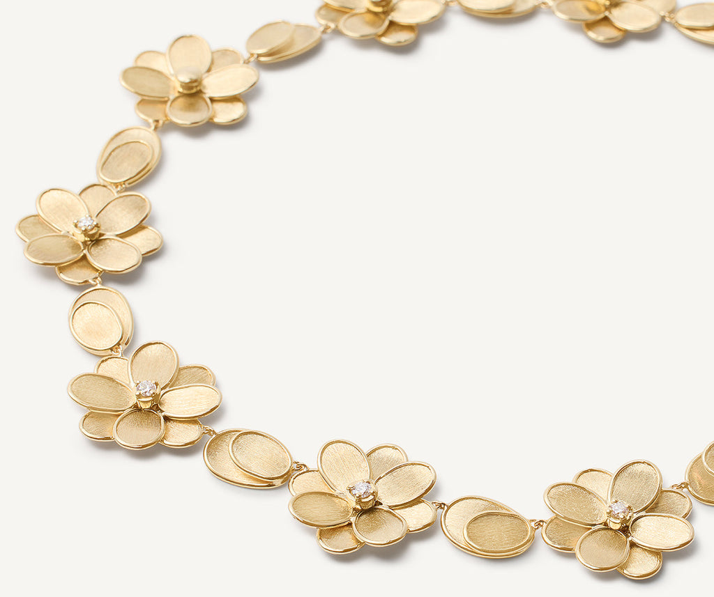 PETALI 18K Yellow Gold Flower Collar Necklace with Diamonds CB2441_B_Y_02