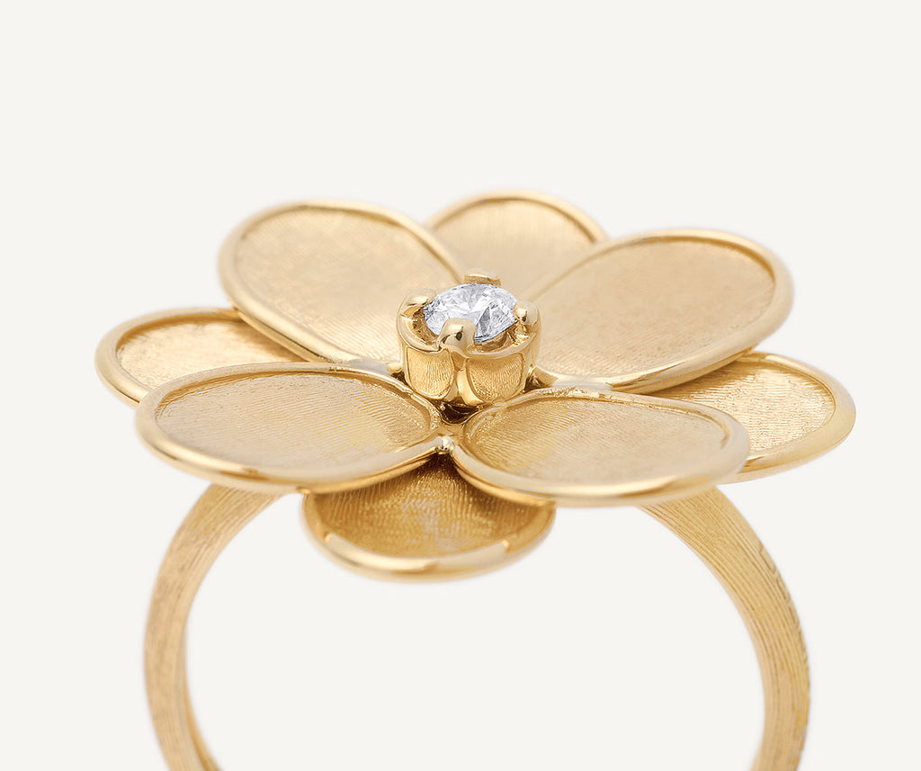 PETALI 18K Yellow Gold Flower Ring with Diamonds