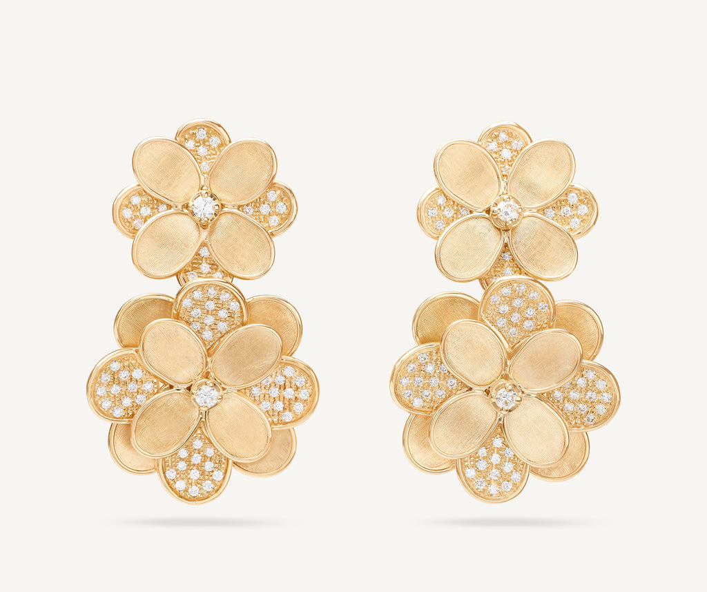 PETALI 18K Yellow Gold Flower Statement Earrings with Diamonds OB1686_B5_Y_02