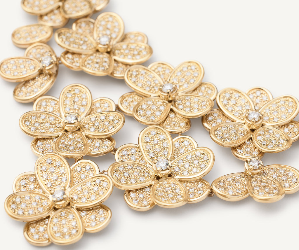 PETALI 18K Yellow Gold Flower Statement Necklace with Diamonds CB2807_B6_Y_02