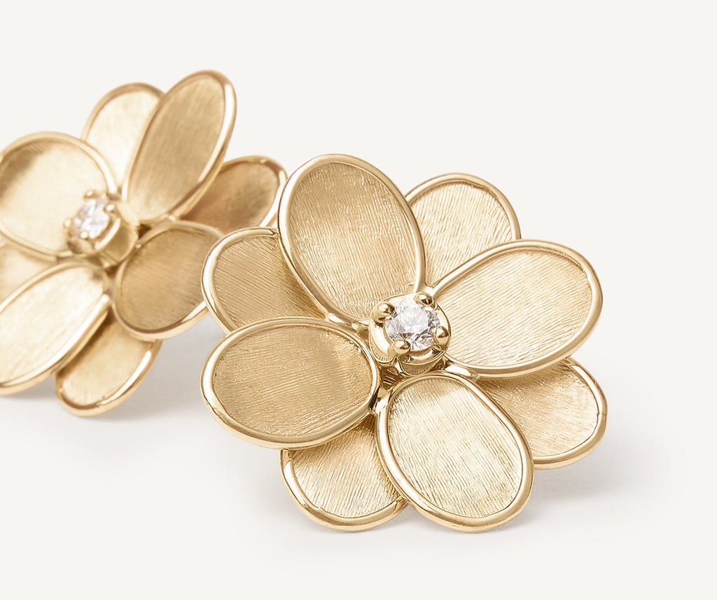 PETALI 18K Yellow Gold Flower Stud Earrings with Diamonds OB1678_B_Y_02