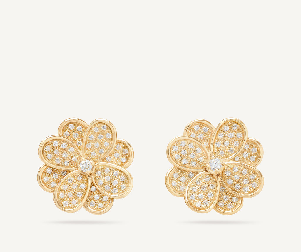 PETALI 18K Yellow Gold Flower Stud Earrings with Diamonds OB1678_B6_Y_02