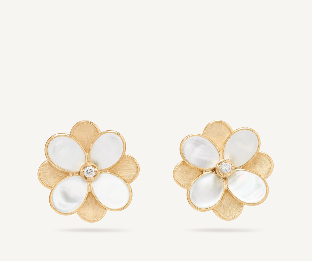 PETALI 18K Yellow Gold Flower Stud Earrings with Mother of Pearl and Diamonds OB1678-MPW_B_Y_02