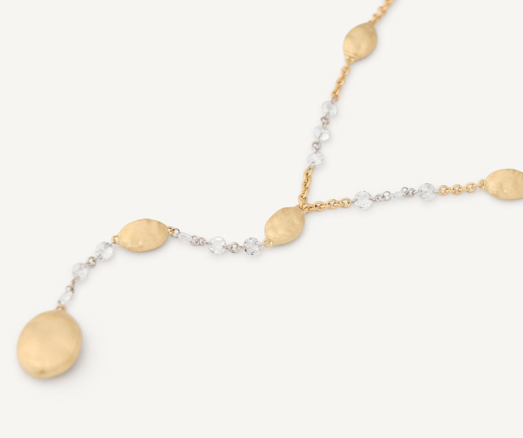 SIVIGLIA 18K Yellow Gold Beaded Lariat Necklace with Diamonds CB2883_B_Y_02