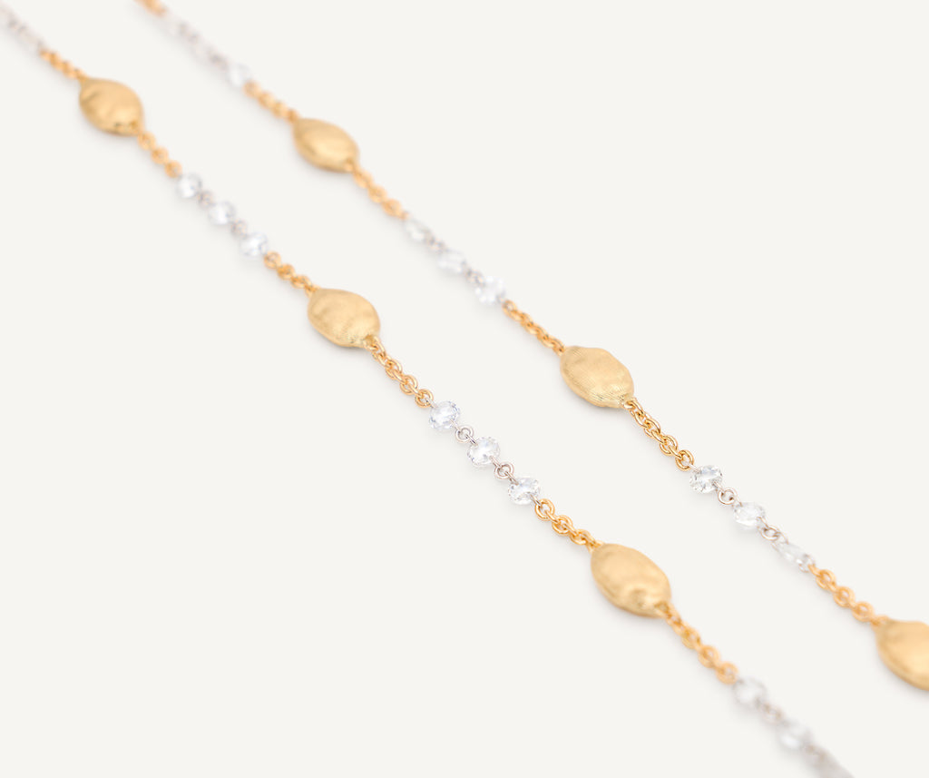 SIVIGLIA 18K Yellow Gold Beaded Necklace with Diamonds CB2875_B_Y_02