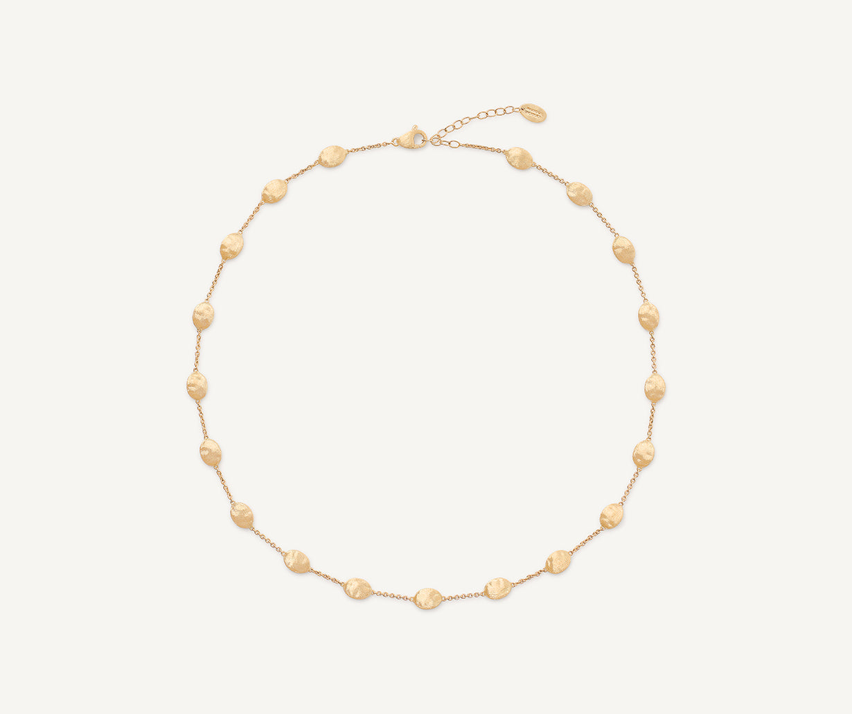 18K Yellow Gold Medium Bean Adjustable Necklace