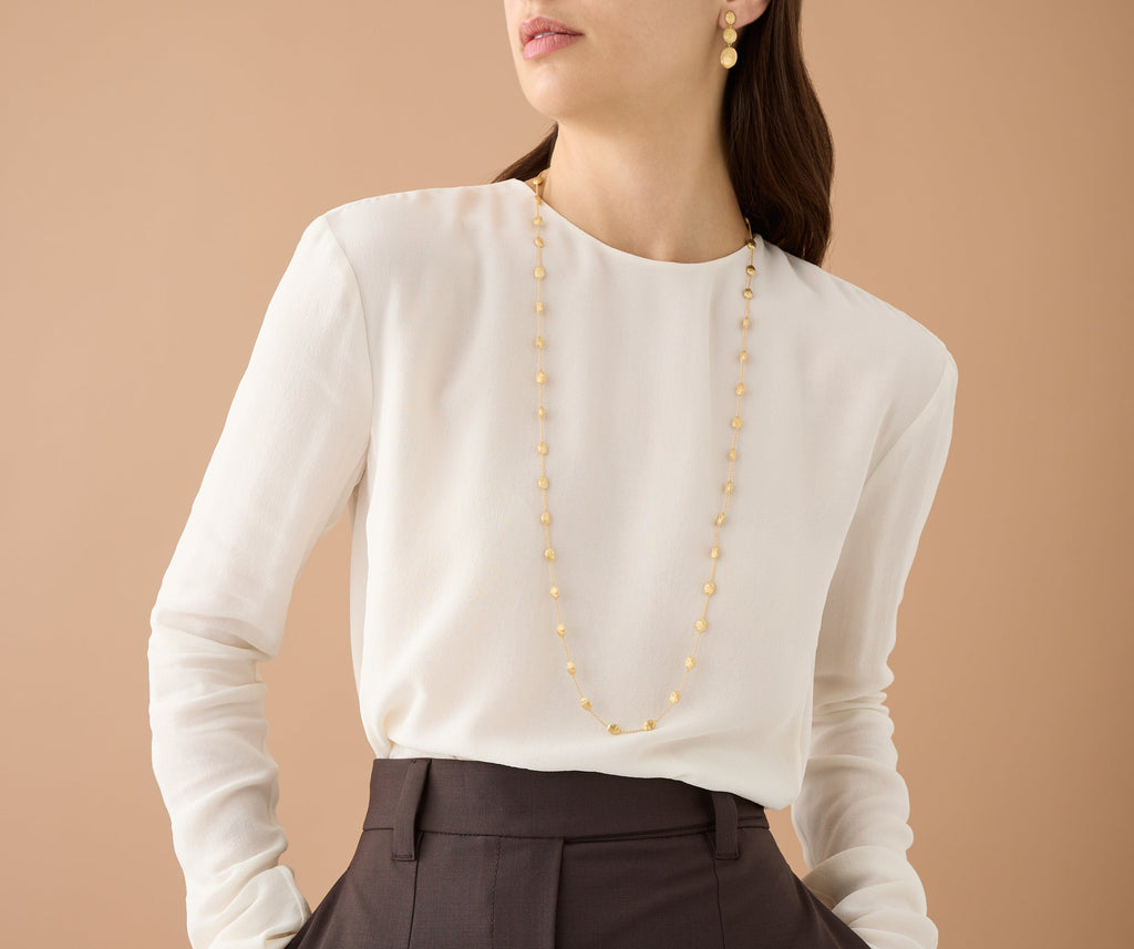 SIVIGLIA 18K Yellow Gold Medium Bean Long Necklace CB1875__Y_02