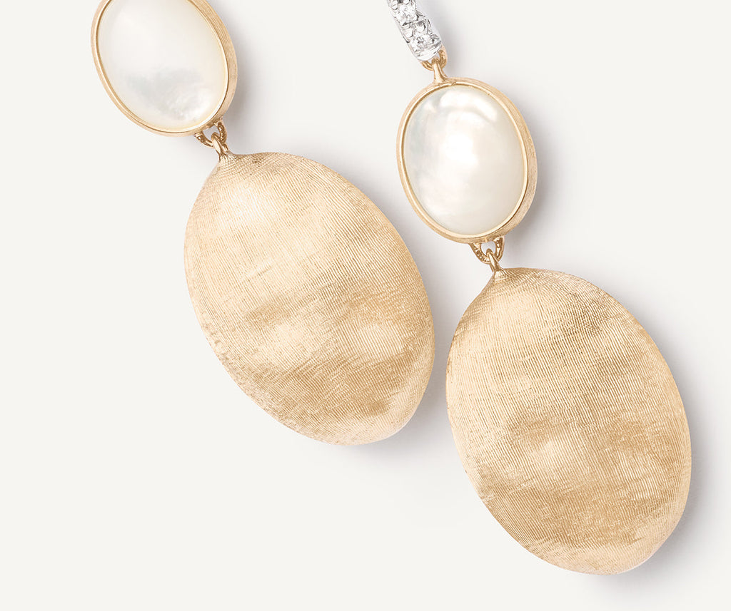 SIVIGLIA 18K Yellow Gold Mother of Pearl, Gold & Diamond Accent Earrings OB1506-AB_MPW_YW_Q6