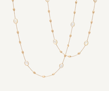 SIVIGLIA 18K Yellow Gold Mother of Pearl & Gold Long Necklace CB2654_MPW_Y_02