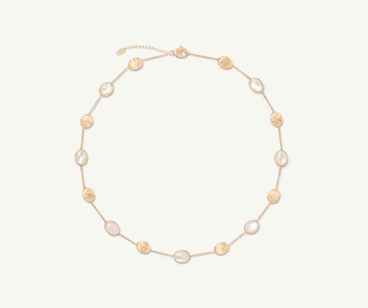 18K Yellow Gold Mother of Pearl Necklace, 16.5