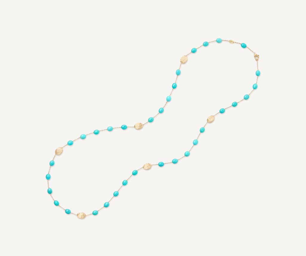 SIVIGLIA 18K Yellow Gold Necklace with Turquoise, Long CB2770_TU01_Y_02