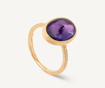 SIVIGLIA 18K Yellow Gold Siviglia Color Amethyst Ring with Diamonds