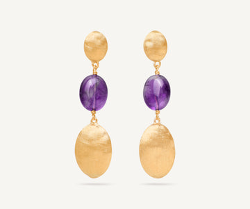SIVIGLIA 18K Yellow Gold Siviglia Color Amethyst Three Drop Earring OB1857_AT01_Y_02