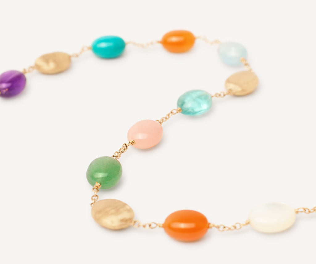 SIVIGLIA 18K Yellow Gold Siviglia Color Mixed Stone Necklace CB2769_MIX_Y_02