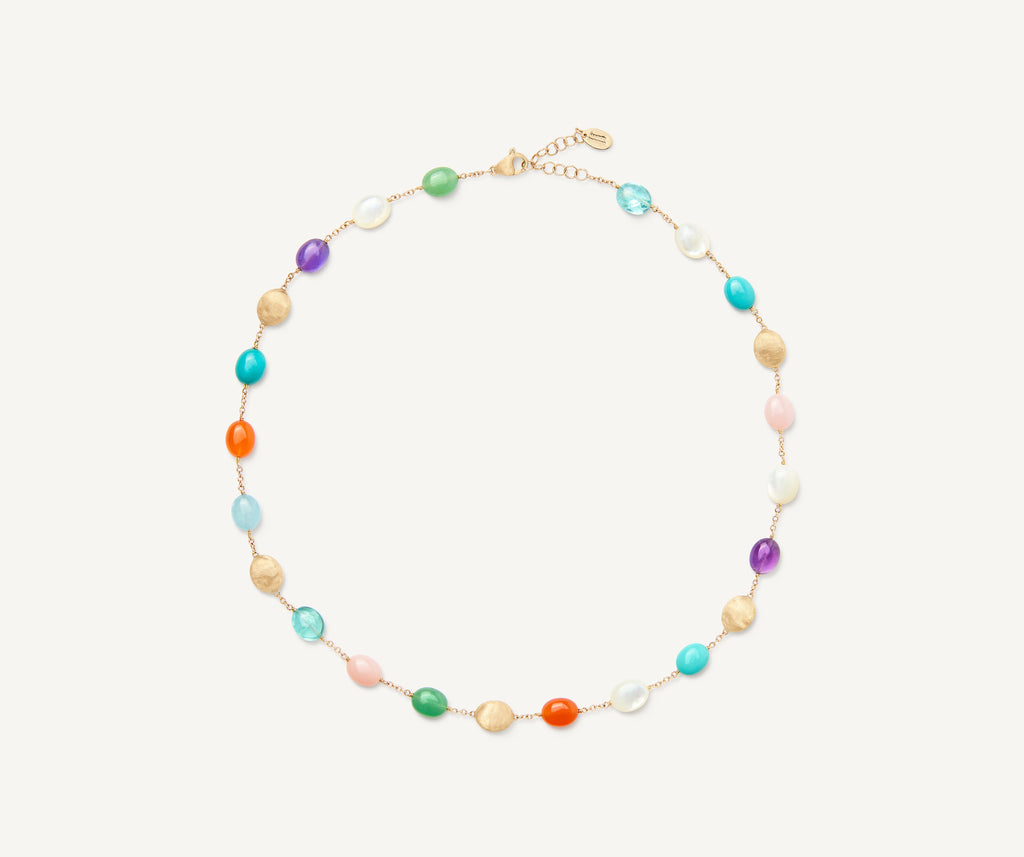 SIVIGLIA 18K Yellow Gold Siviglia Color Mixed Stone Necklace CB2769_MIX_Y_02