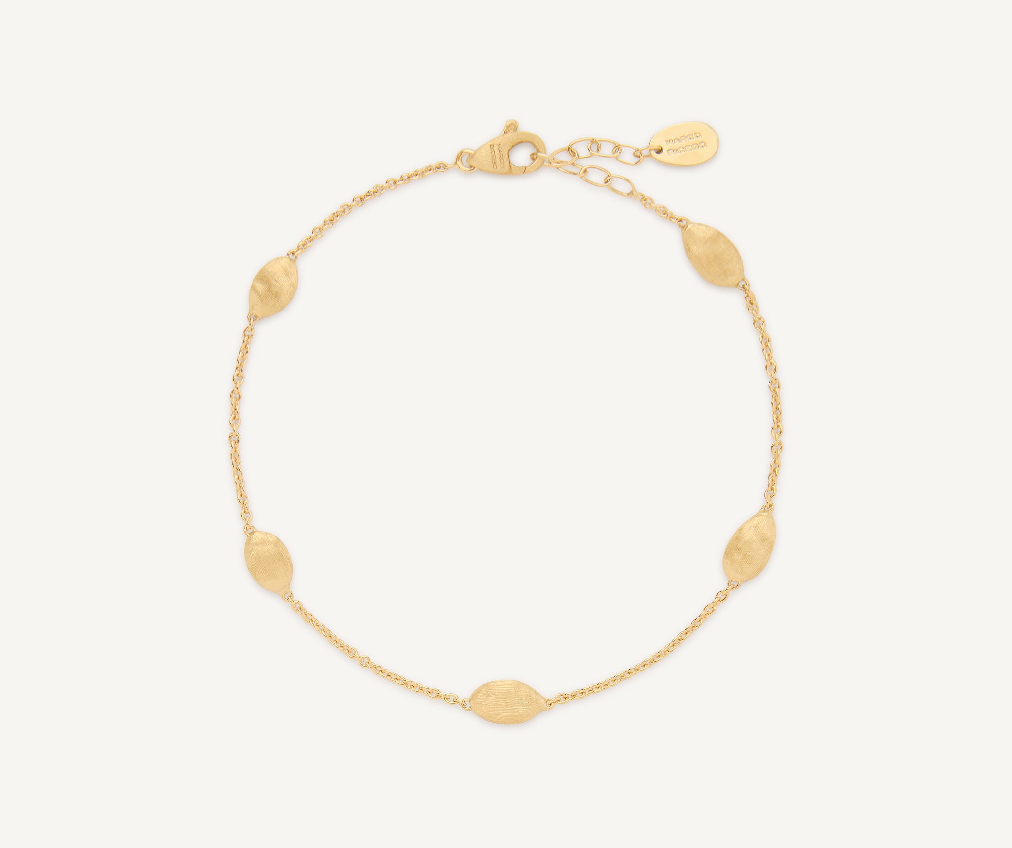 18K Yellow Gold Small Bean Bracelet, 6.5