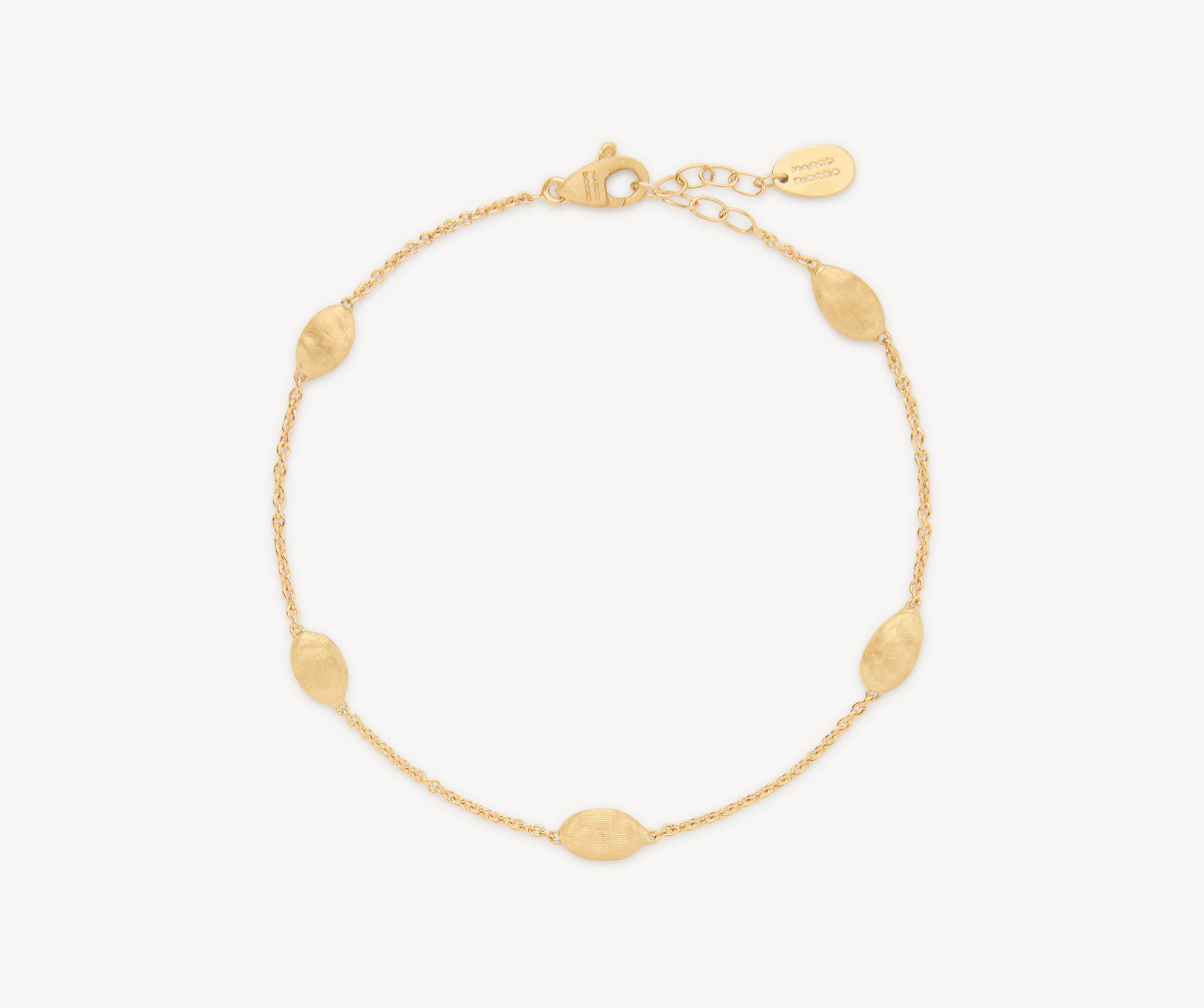 18K Yellow Gold Small Bean Bracelet, 6.5