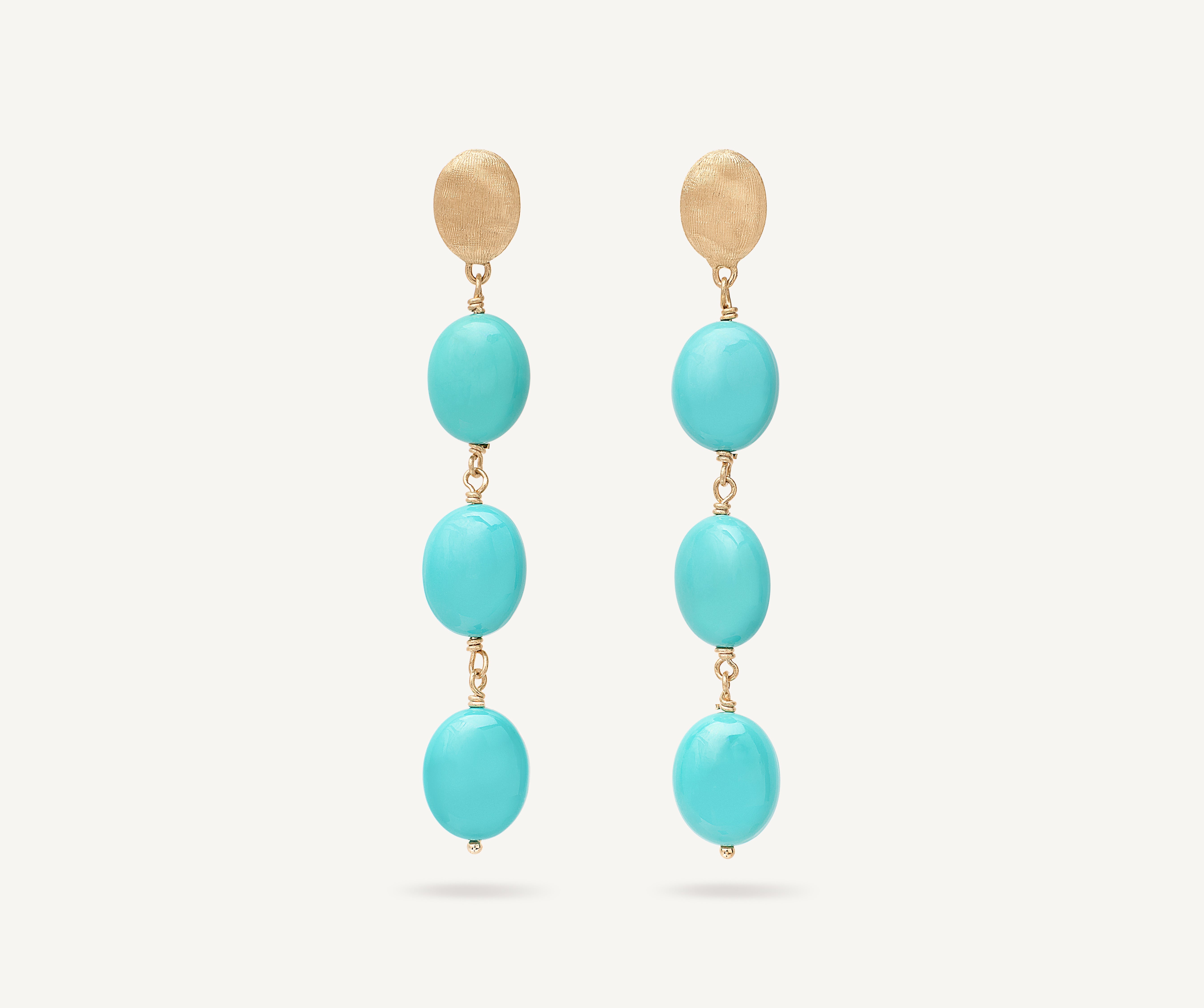 18K Yellow Gold Statement Earrings with Turquoise – Marco Bicego