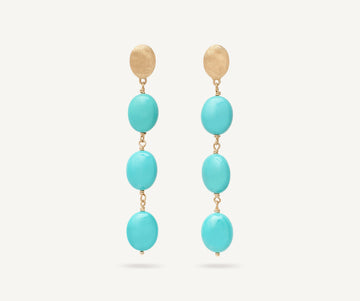 SIVIGLIA 18K Yellow Gold Statement Earrings with Turquoise OB1856_TU01_Y_02