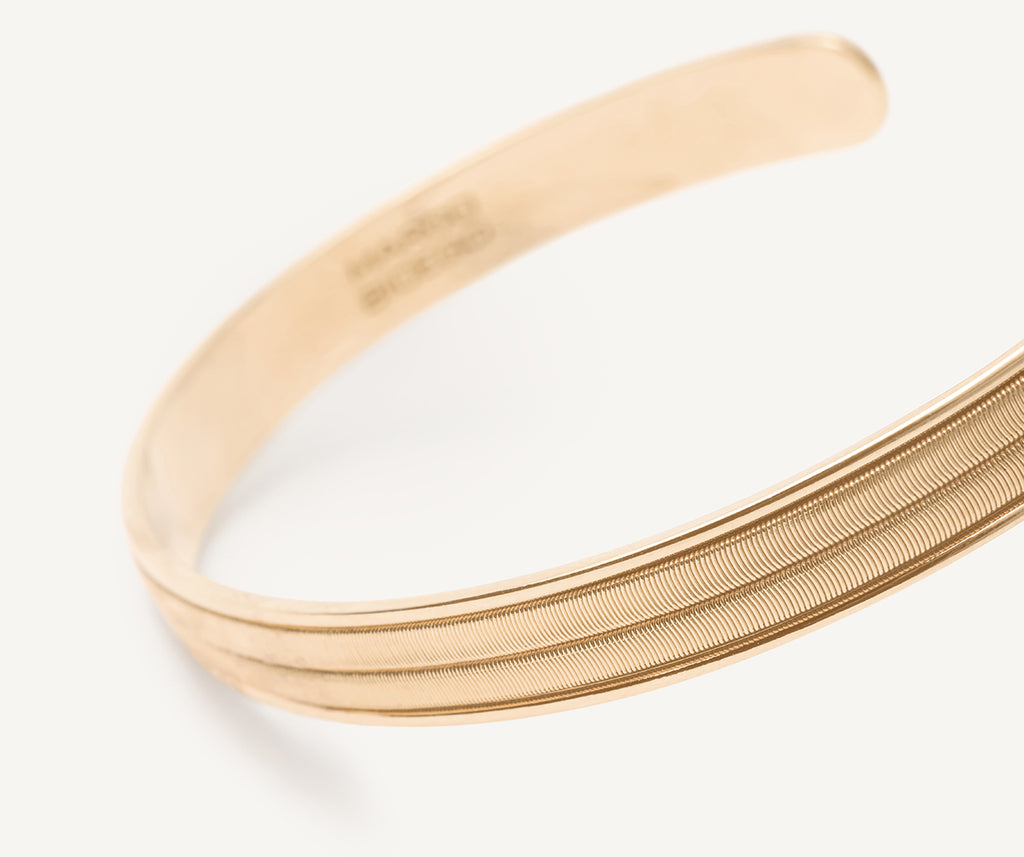 UOMO 18K Yellow Gold Unisex Coil Bangle, Large Width