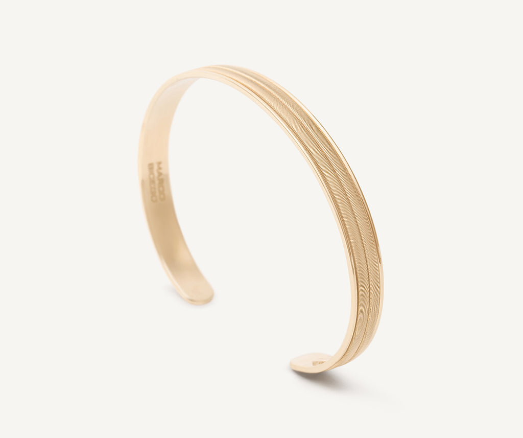 UOMO 18K Yellow Gold Unisex Coil Bangle, Large Width